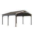 Tettoia per auto 600 x 300 x 270 cm in acciaio grigio antracite - copertura da esterno a doppia falda