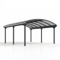 Tettoia per auto 600 x 300 x 280 cm in metallo e policarbonato grigio antracite - struttura autoportante ad arco