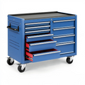Carrello portautensili 100 x 50 x 95 cm in acciaio blu con 9 cassetti e ruote