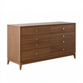 Comò 140 x 45 x 85 cm in legno marrone noce con 8 cassetti stile moderno