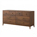 Cassettiera 160 x 45 x 85 cm in legno marrone con 8 cassetti stile moderno